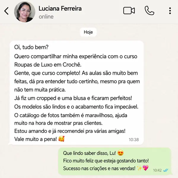 Comentário de aluna